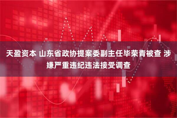 天盈资本 山东省政协提案委副主任毕荣青被查 涉嫌严重违纪违法接受调查