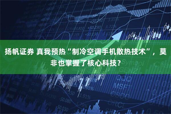 扬帆证券 真我预热“制冷空调手机散热技术”，莫非也掌握了核心科技？